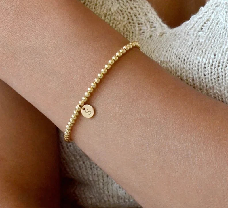 14K Gold Beads Bracelet